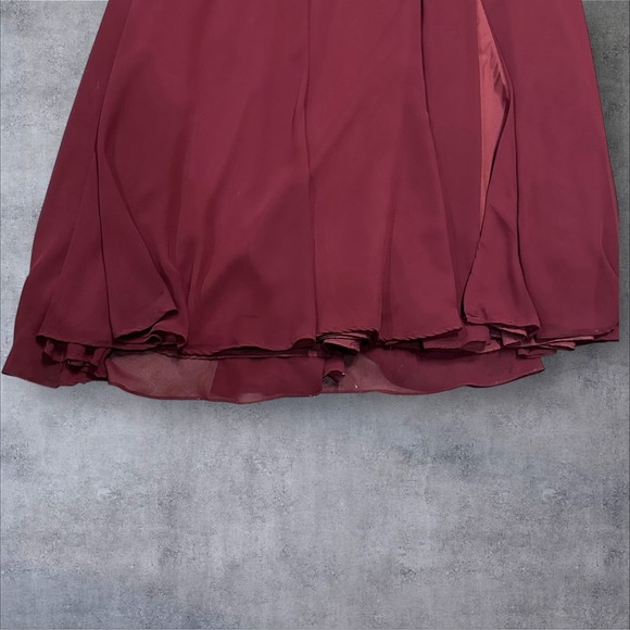AZAZIE PAMELA Mulberry A-Line V-Neck Pleated Chiffon‎ Dress - Picture 14 of 16